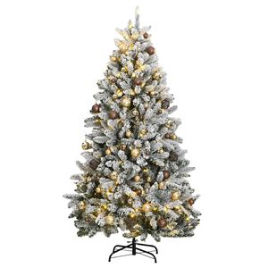 vidaXL Uměl&yacute; skl&aacute;pěc&iacute; v&aacute;nočn&iacute; stromek s 300 LED a koulemi 180 cm