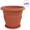vidaXL Květin&aacute;če 24 ks Cihlově červen&aacute; &Oslash; 39 x 32 cm Plast