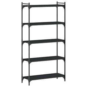 vidaXL Knihovna s 5 policemi čern&aacute; 80 x 30 x 154 cm kompozitn&iacute; dřevo