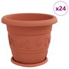 vidaXL Květin&aacute;če 24 ks Cihlově červen&aacute; &Oslash; 34 x 28 cm Plast