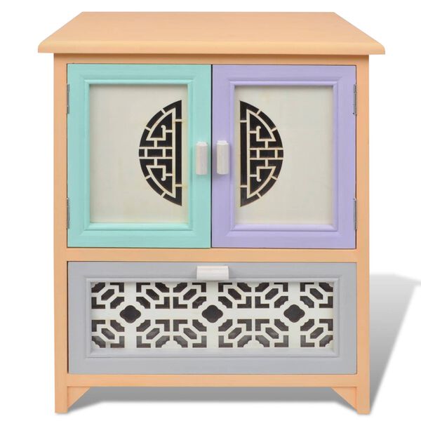 vidaXL Bočn&iacute; skř&iacute;ňka V&iacute;cebarevn&yacute; 46 x 34 x 55.5 cm Dřevo paulovnie