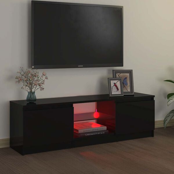 vidaXL TV skř&iacute;ňka s LED osvětlen&iacute;m čern&aacute; 120 x 30 x 36 cm