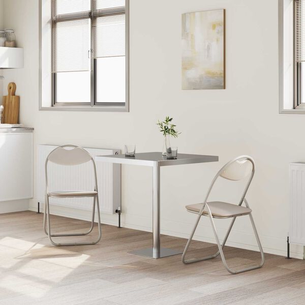 vidaXL Skl&aacute;dac&iacute; židle 2 pcs P&iacute;skov&aacute; 48 x 43,5 x 81 cm Uměl&aacute; kůže