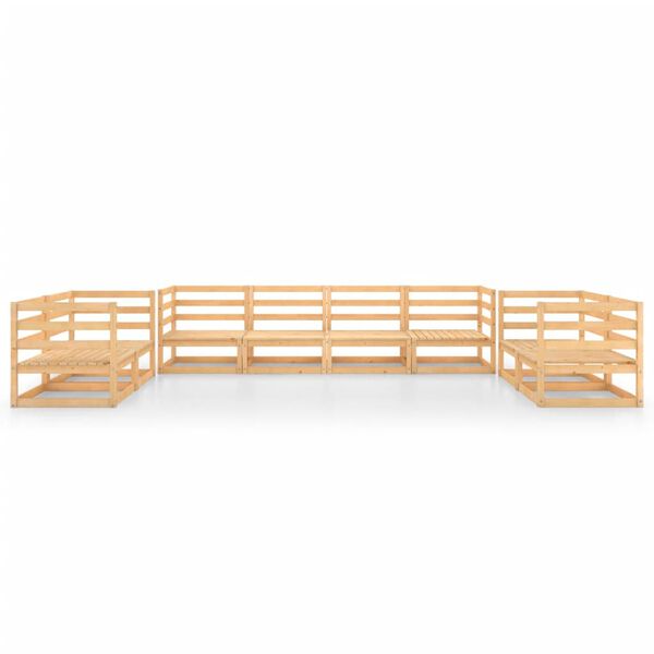 vidaXL 8d&iacute;ln&aacute; zahradn&iacute; sedac&iacute; souprava masivn&iacute; borov&eacute; dřevo