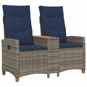 vidaXL Skl&aacute;dac&iacute; lavice se stolem 2 -Seater 126 x 65 x 112 cm polyratan