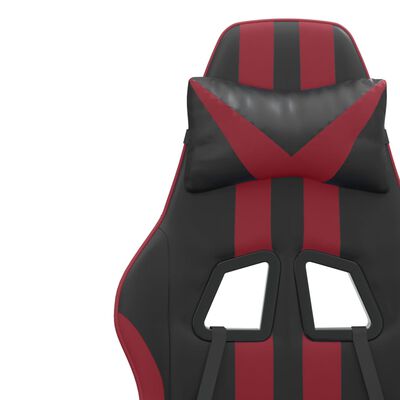 vidaXL Otočná herní židle černá a vínová umělá kůže