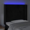 vidaXL Čelo postele s LED čern&eacute; 83 x 16 x 118/128 cm samet