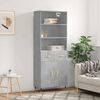 vidaXL Skř&iacute;ň highboard betonově &scaron;ed&aacute; 69,5x34x180 cm kompozitn&iacute; dřevo