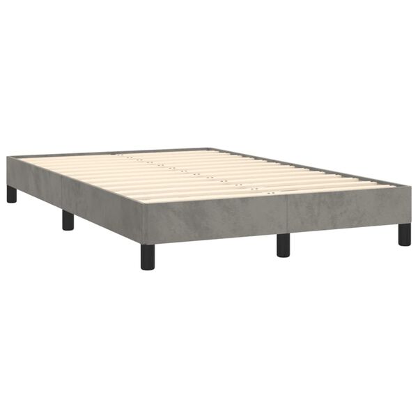 vidaXL Box spring postel s matrac&iacute; světle &scaron;ed&aacute; 120x190 cm samet