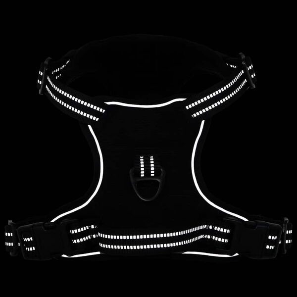 vidaXL Postroj pro psy s reflexními popruhy nastavitelný černý S