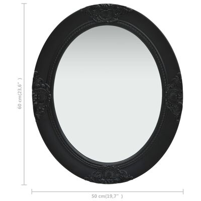 vidaXL Nástěnné zrcadlo barokní styl 50 x 60 cm černé