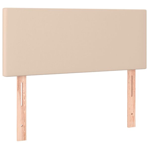 vidaXL Čelo postele s LED cappuccino 90x5x78/88 cm umělá kůže