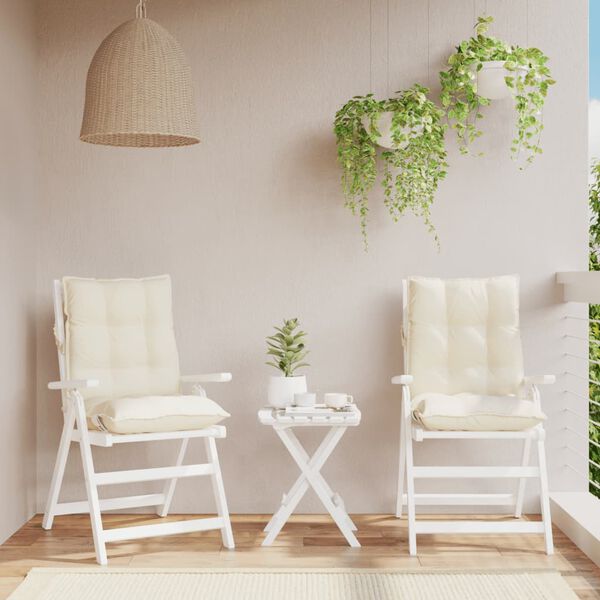 vidaXL Podu&scaron;ky na židli s n&iacute;zk&yacute;m opěradlem 2 ks kr&eacute;mov&eacute; oxford