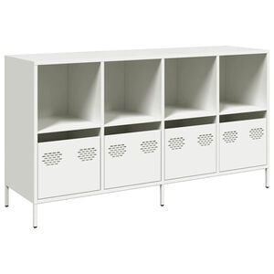vidaXL Př&iacute;born&iacute;k b&iacute;l&yacute; 135 x 39 x 73,5 cm ocel v&aacute;lcovan&aacute; za studena