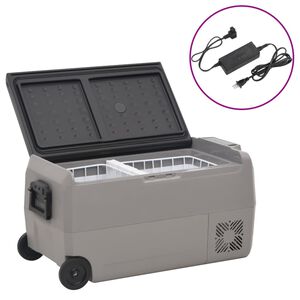 vidaXL Chladic&iacute; box s kolečky a adapt&eacute;rem čern&yacute; a &scaron;ed&yacute; 36 l PP a PE