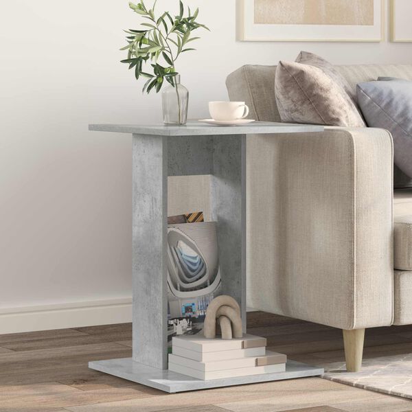 vidaXL Bočn&iacute; stůl Betonově &scaron;ed&aacute; 45 x 40 x 62,5 cm kompozitn&iacute; dřevo