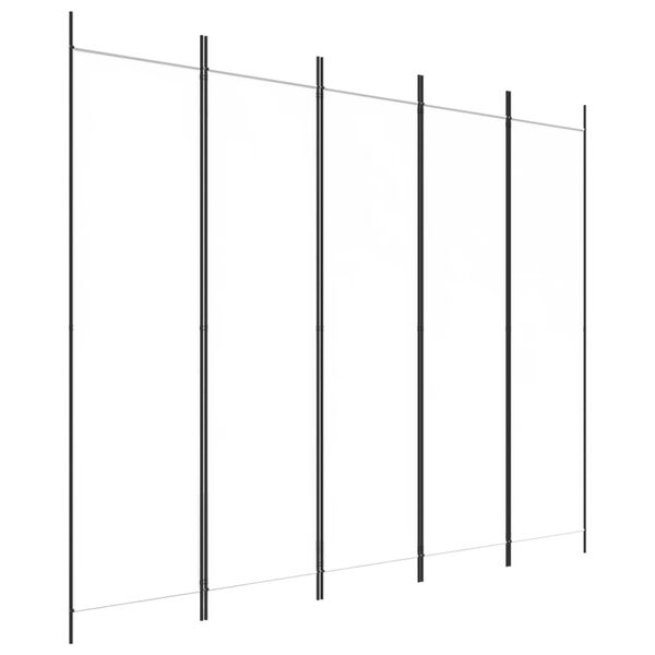 vidaXL 5dílný paraván bílý 250x200 cm textil