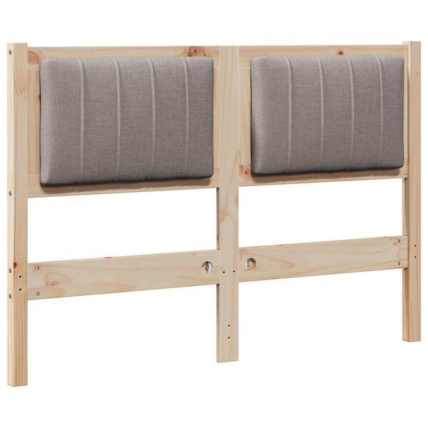 vidaXL Čalouněn&eacute; čelo postele s čelo Hněd&aacute; 120 cm Masivn&iacute; borov&eacute; dřevo