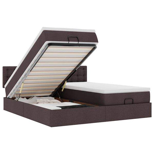 vidaXL Osmansk&yacute; r&aacute;m postele s matrac&iacute; tmavě hněd&aacute; 160x200cm textil