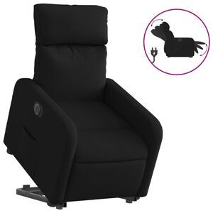 vidaXL Elektrick&eacute; zvedac&iacute; polohovac&iacute; křeslo čern&eacute; textil