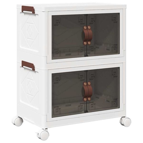 vidaXL Stohovateln&yacute; &uacute;ložn&yacute; box na kolečk&aacute;ch 2-patrov&yacute; 28 L