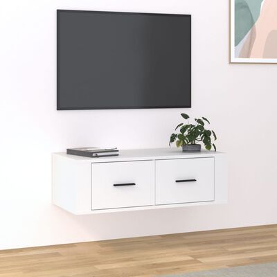 vidaXL Závěsná TV skříňka bílá 80 x 36 x 25 cm kompozitní dřevo