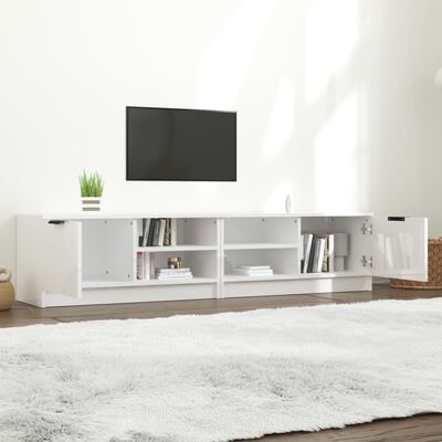 vidaXL TV skříňky 2 ks lesklé bílé 80 x 35 x 36,5 cm kompozitní dřevo