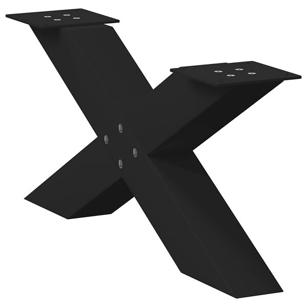 vidaXL Nohy konferenčn&iacute;ho stolku ve tvaru X, 2 ks, čern&eacute;, 70 x (30-31) cm, ocel