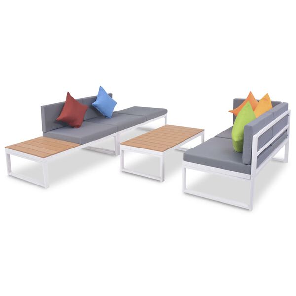 vidaXL 5dílná zahradní sedací souprava s poduškami hliník a WPC