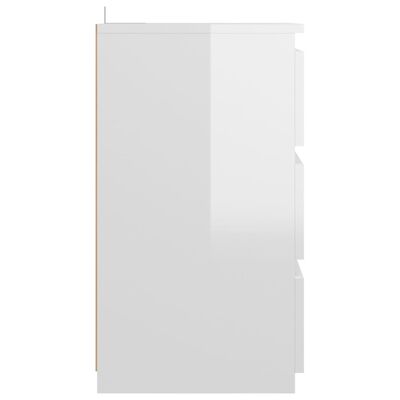 vidaXL Noční stolky 2 ks bílé vysoký lesk 40x35x62,5 cm dřevotříska
