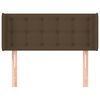 vidaXL Čelo postele typu u&scaron;&aacute;k tmavě hněd&eacute; 93x16x78/88 cm textil