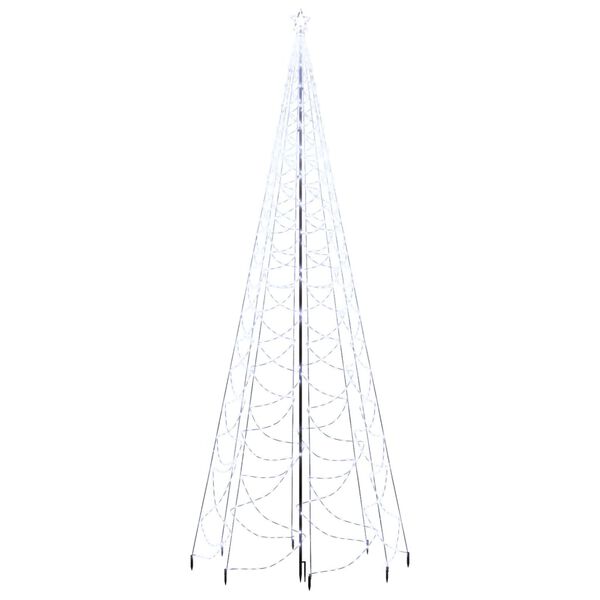 vidaXL V&aacute;nočn&iacute; stromek s kovov&yacute;m sloupkem 1 400 LED studen&yacute; b&iacute;l&yacute; 5 m