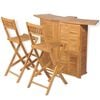 vidaXL 3d&iacute;ln&yacute; bistro set se skl&aacute;dac&iacute;mi židlemi masivn&iacute; teakov&eacute; dřevo