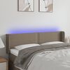 vidaXL Čelo postele s LED taupe 147 x 16 x 78/88 cm textil