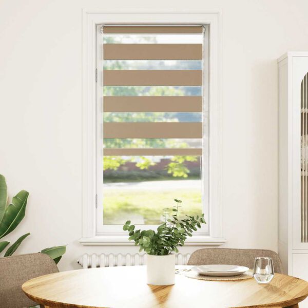 vidaXL Zebra roleta p&iacute;skově hněd&aacute; &scaron;&iacute;řka l&aacute;tky 55,9 cm polyester