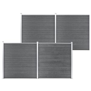 vidaXL Zahradn&iacute; plot WPC 699 x 186 cm &scaron;ed&yacute;
