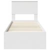vidaXL R&aacute;m postele s čelo B&iacute;l&aacute; a stř&iacute;brn&aacute; 75 x 190 cm kompozitn&iacute; dřevo