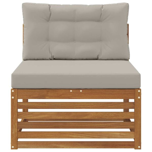 vidaXL Zahradn&iacute; prostředn&iacute; pohovka Masivn&iacute; ak&aacute;tov&eacute; dřevo Př&iacute;rodn&iacute;