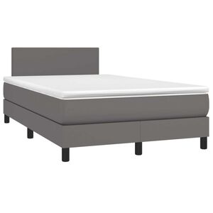 vidaXL Box spring postel s matrac&iacute; &scaron;ed&aacute; 120x190 cm uměl&aacute; kůže