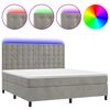 vidaXL Box spring postel s matrac&iacute; a LED světle &scaron;ed&aacute; 180x200 cm samet
