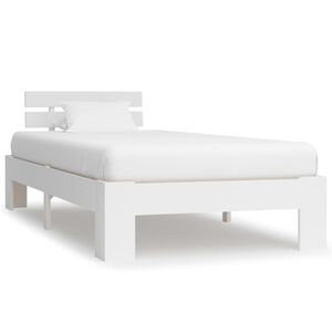 vidaXL R&aacute;m postele b&iacute;l&yacute; masivn&iacute; borov&eacute; dřevo 100 x 200 cm
