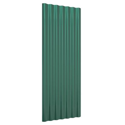 vidaXL Střešní panely 12 ks práškově lakovaná ocel zelené 100 x 36 cm