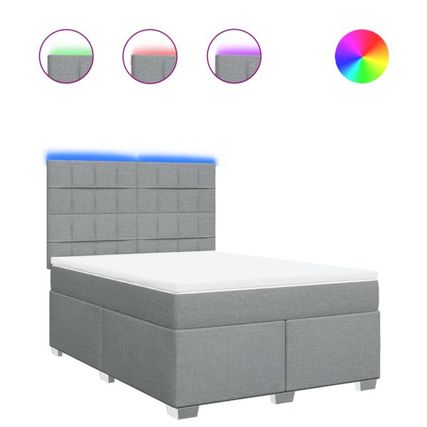 vidaXL Box spring postel s matrac&iacute; světle &scaron;ed&aacute; 160 x 200 cm textil