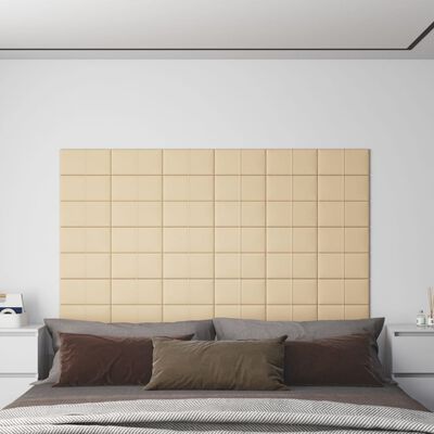 vidaXL Nástěnné panely 12 ks krémové 30 x 15 cm textil 0,54 m²
