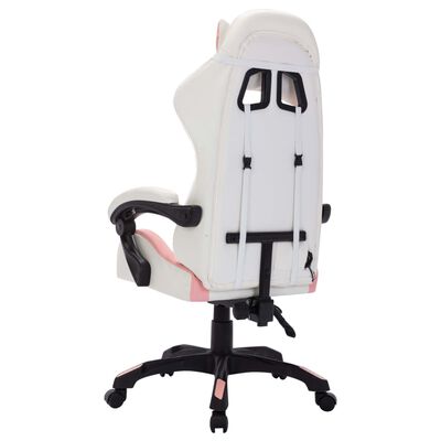 vidaXL Herní židle s RGB LED podsvícením růžovo-černá umělá kůže