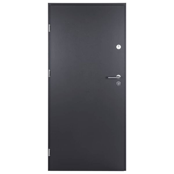 vidaXL Vchodov&eacute; dveře antracitov&eacute; 90 x 200 cm hlin&iacute;k