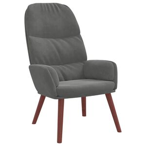 vidaXL Relaxačn&iacute; křeslo tmavě &scaron;ed&eacute; samet