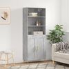 vidaXL Skř&iacute;ň highboard betonově &scaron;ed&aacute; 69,5x34x180 cm kompozitn&iacute; dřevo