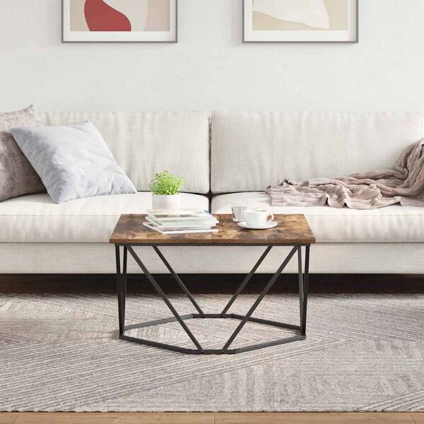 vidaXL Konferenčn&iacute; stolek Kouřov&yacute; dub 80 x 80 x 45 cm