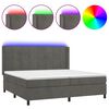 vidaXL Box spring postel s matrac&iacute; a LED tmavě &scaron;ed&aacute; 200x200 cm samet